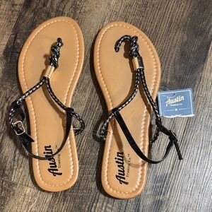 Austin Trading Co. Black and Tan Women's Sandals Size 10